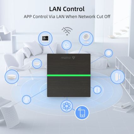 Immax NEO 07117-5 - Розумний шлюз MATTER, Zigbee 3.0, 230 В, сумісний із Tuya та Wi‑Fi