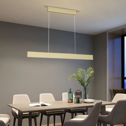Immax Neo 07128L - LED  Підвісна люстра з регулюванням яскравості LISTON золотий LED/18W/230V ZigBee + пульт дистанційного керування Tuya