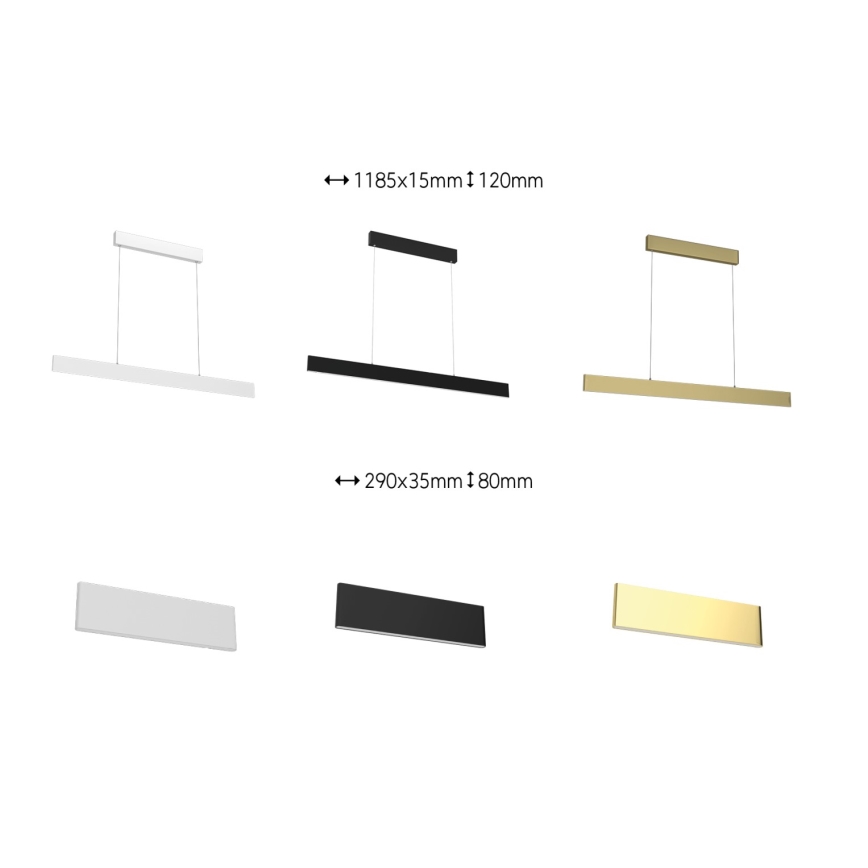 Immax Neo 07129L - LED Настінний світильник LISTON LED/18W/230V ZigBee + ПУ золотий Tuya