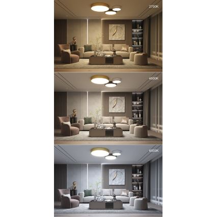 Immax NEO 07130-B60 - LED SMART Стельовий світильник з регулюванням яскравості DIAMANTE чорний LED/43W/230V + пульт дистанційного керування 60 см Tuya ZigBee