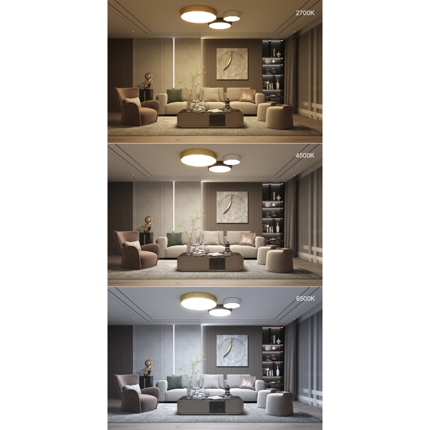 Immax NEO 07130-B60 - LED SMART Стельовий світильник з регулюванням яскравості DIAMANTE чорний LED/43W/230V + пульт дистанційного керування 60 см Tuya ZigBee