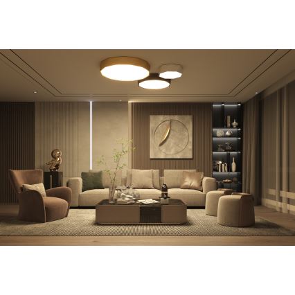 Immax NEO 07130-B60 - LED SMART Стельовий світильник з регулюванням яскравості DIAMANTE чорний LED/43W/230V + пульт дистанційного керування 60 см Tuya ZigBee