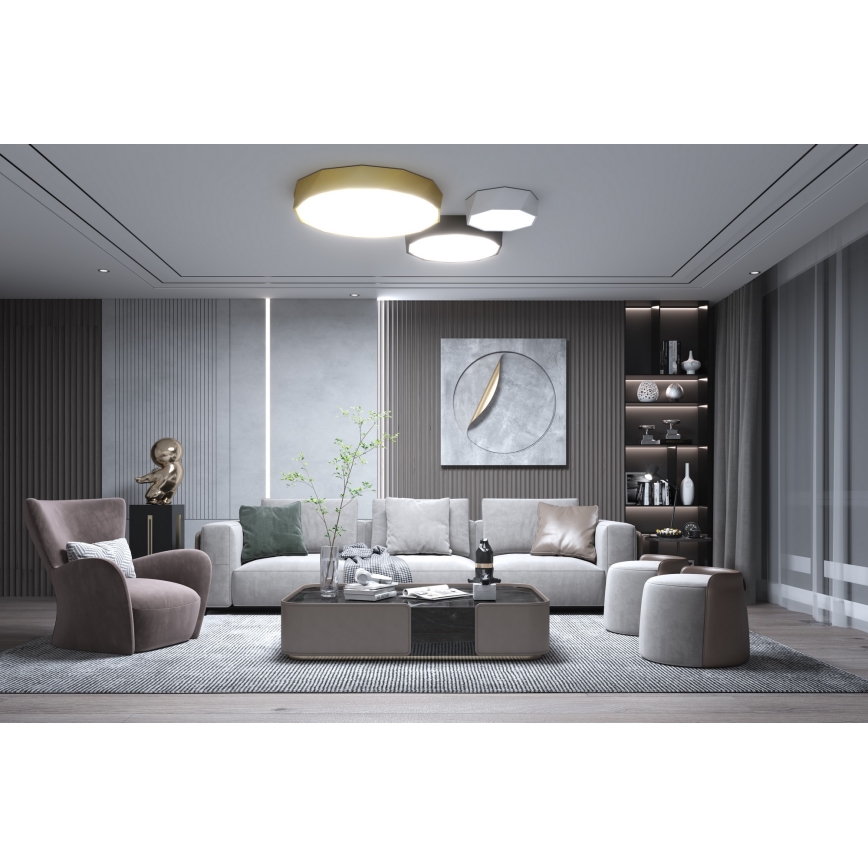 Immax NEO 07130-B60 - LED SMART Стельовий світильник з регулюванням яскравості DIAMANTE чорний LED/43W/230V + пульт дистанційного керування 60 см Tuya ZigBee