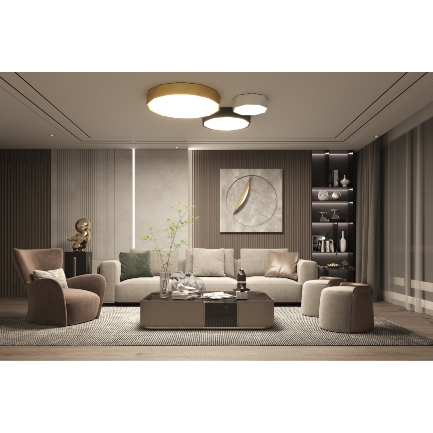 Immax NEO 07130-B60 - LED SMART Стельовий світильник з регулюванням яскравості DIAMANTE чорний LED/43W/230V + пульт дистанційного керування 60 см Tuya ZigBee