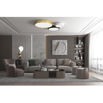 Immax NEO 07131-W80 - LED SMART Стельовий світильник з регулюванням яскравості DIAMANTE білий LED/60W/230V + пульт дистанційного керування 80 см Tuya ZigBee