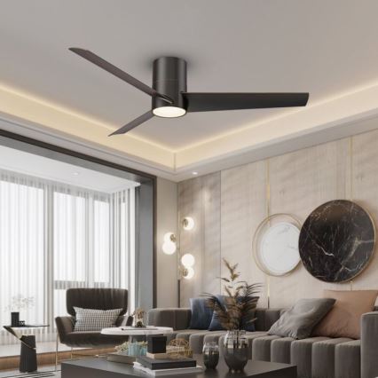 Immax NEO 07135-B - Светодиодный потолочный вентилятор FRESH LED/18W/230V Wi-Fi Tuya черный + дистанционное управление
