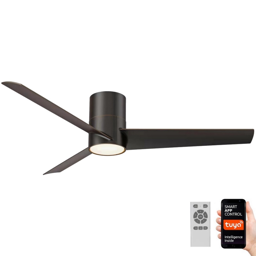 Immax NEO 07135-B - Світлодіодний стельовий вентилятор FRESH LED/18W/230V Wi-Fi Tuya чорний + пульт дистанційного керування