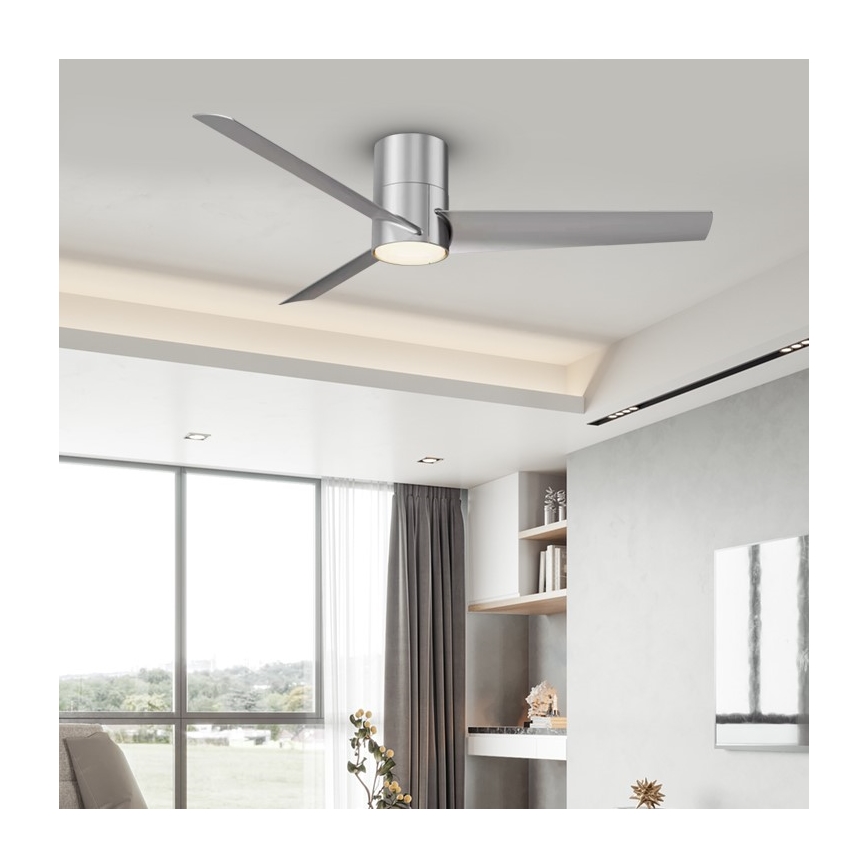Immax NEO 07135-S - Світлодіодний стельовий вентилятор з регулюванням яскравості FRESH LED/18W/230V Wi-Fi Tuya матовий хром + пульт дистанційного керування