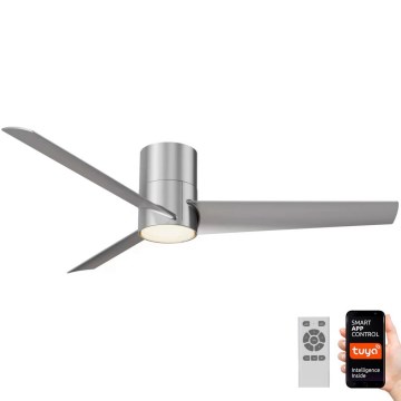 Immax NEO 07135-S - Світлодіодний стельовий вентилятор FRESH LED/18W/230V Wi-Fi Tuya матовий хром + пульт дистанційного керування
