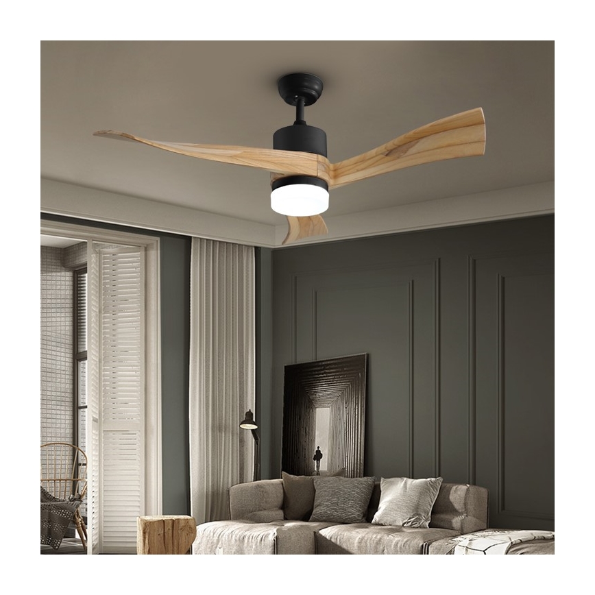 Immax NEO 07136-B - Светодиодный потолочный вентилятор SOFISTICADO LED/18W/230V дуб Wi-Fi Tuya + дистанционное управление