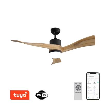 Immax NEO 07136-B - Светодиодный потолочный вентилятор SOFISTICADO LED/18W/230V дуб Wi-Fi Tuya + дистанционное управление