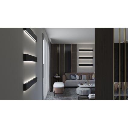 Immax NEO 07137-B - LED SMART Настінний світильник з регулюванням яскравості LINEA чорний LED/40W/230V + пульт дистанційного керування 76 см Tuya ZigBee
