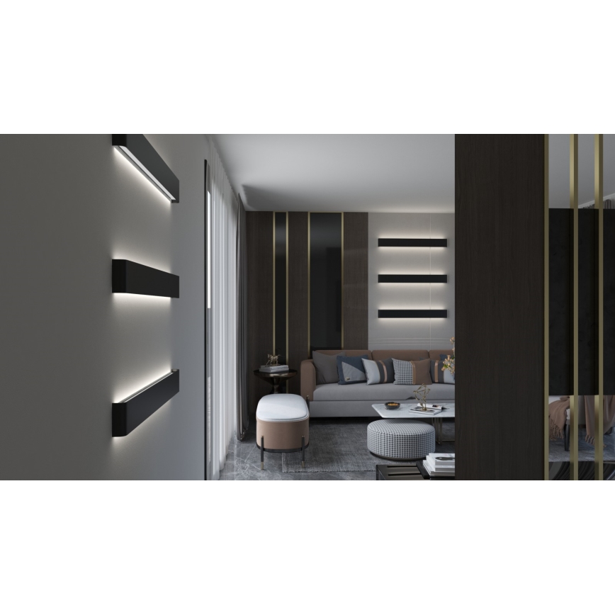 Immax NEO 07137-B - LED SMART Настінний світильник з регулюванням яскравості LINEA чорний LED/40W/230V + пульт дистанційного керування 76 см Tuya ZigBee
