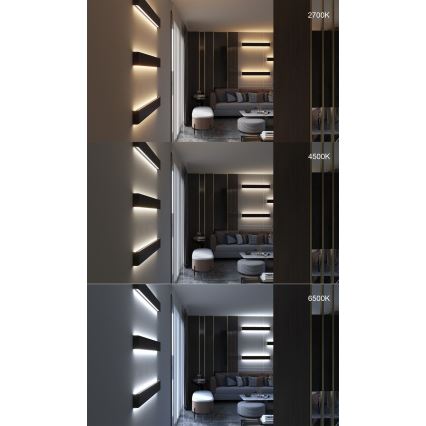 Immax NEO 07137-B - LED SMART Настінний світильник з регулюванням яскравості LINEA чорний LED/40W/230V + пульт дистанційного керування 76 см Tuya ZigBee