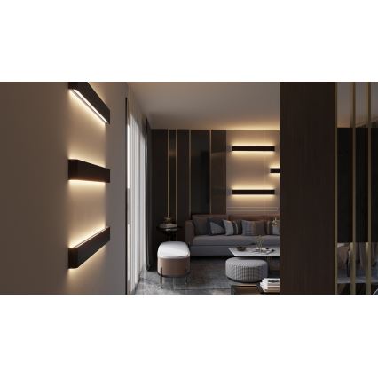 Immax NEO 07137-B - LED SMART Настінний світильник з регулюванням яскравості LINEA чорний LED/40W/230V + пульт дистанційного керування 76 см Tuya ZigBee