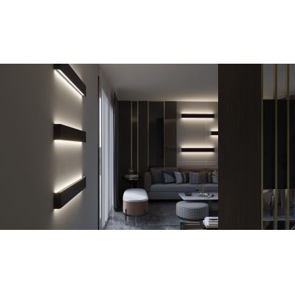 Immax NEO 07137-B - LED SMART Настінний світильник з регулюванням яскравості LINEA чорний LED/40W/230V + пульт дистанційного керування 76 см Tuya ZigBee