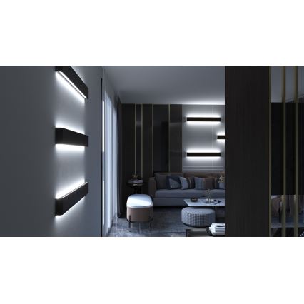 Immax NEO 07137-B - Светодиодный умный настенный светильник с регулированием яркости LINEA черный LED/40W/230V + дистанционное управление 76 см Tuya ZigBee