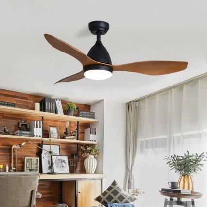 Immax NEO 07141-B - Світлодіодний стельовий вентилятор NEO LITE FRESCO LED/18W/230V Tuya Wi-Fi чорний/коричневий+ пульт дистанційного керування