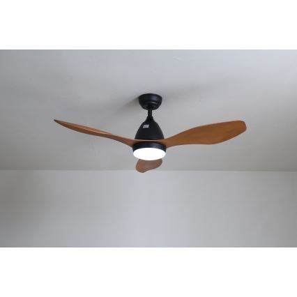 Immax NEO 07141-B - Світлодіодний стельовий вентилятор NEO LITE FRESCO LED/18W/230V Tuya Wi-Fi чорний/коричневий+ пульт дистанційного керування