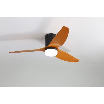 Immax NEO 07142-B - LED Стельовий вентилятор NEO LITE VENTO LED/18W/230V Tuya Wi-Fi чорний/дерево + пульт дистанційного керування