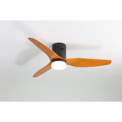 Immax NEO 07142-B - LED Стельовий вентилятор NEO LITE VENTO LED/18W/230V Tuya Wi-Fi чорний/дерево + пульт дистанційного керування