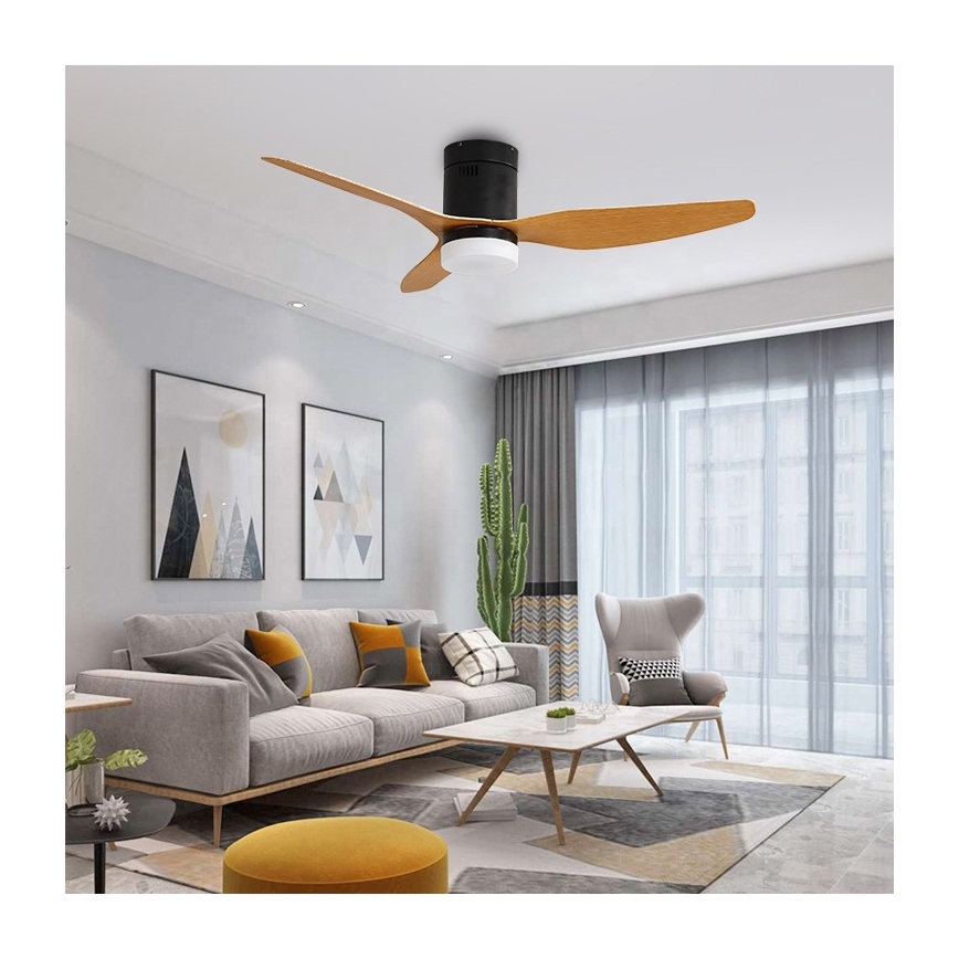 Immax NEO 07142-B - Светодиодный потолочный вентилятор NEO LITE VENTO LED/18W/230V Tuya Wi-Fi черный/дерево + дистанционное управление