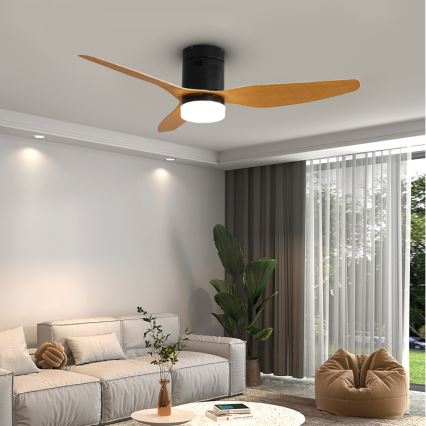 Immax NEO 07142-B - Светодиодный потолочный вентилятор NEO LITE VENTO LED/18W/230V Tuya Wi-Fi черный/дерево + дистанционное управление