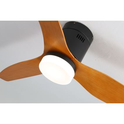 Immax NEO 07142-B - Светодиодный потолочный вентилятор NEO LITE VENTO LED/18W/230V Tuya Wi-Fi черный/дерево + дистанционное управление