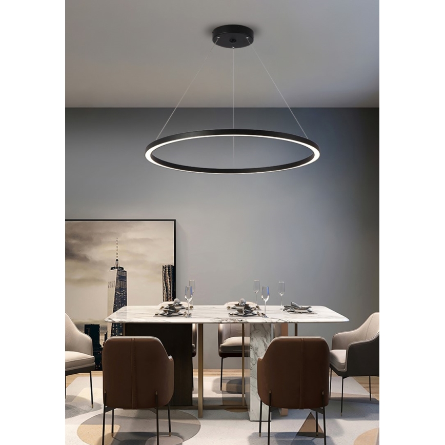 Immax NEO 07158-B80 - Підвісна LED люстра з регулюванням яскравості FINO LED/60W/230V Tuya чорний + дистанційне керування