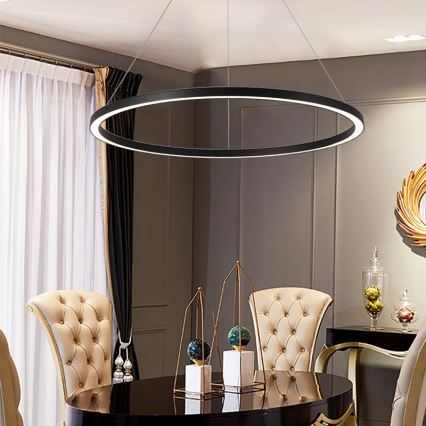 Immax NEO 07158-B80 - Підвісна LED люстра з регулюванням яскравості FINO LED/60W/230V Tuya чорний + дистанційне керування