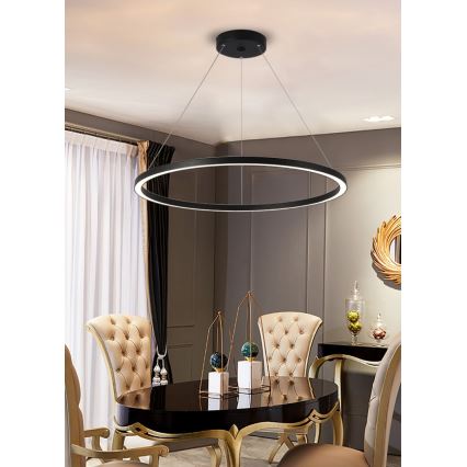 Immax NEO 07158-B80 - Светодиодная подвесная люстра с регулирование яркости FINO LED/60W/230V Tuya черная + дистанционное управление