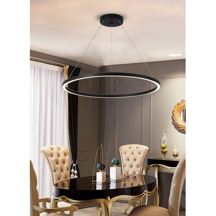 Immax NEO 07158-B80 - Светодиодная подвесная люстра с регулирование яркости FINO LED/60W/230V Tuya черная + дистанционное управление