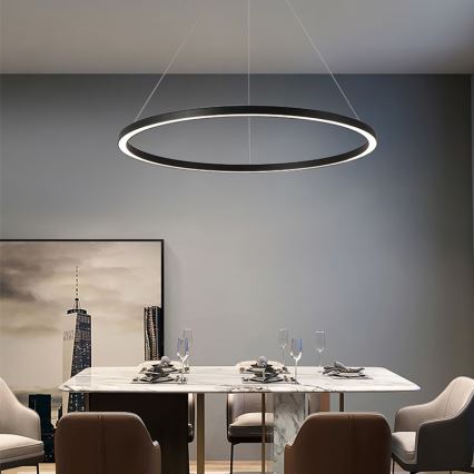 Immax NEO 07158-B80 - Светодиодная подвесная люстра с регулирование яркости FINO LED/60W/230V Tuya черная + дистанционное управление
