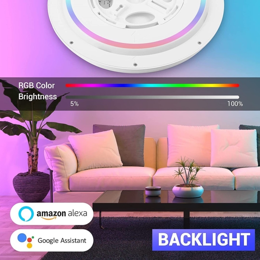 Immax NEO 07164-40 - LED RGB+CCT Стельовий світильник з регулюванням яскравості NEO LITE TUDO LED/50W/230V Wi-Fi Tuya + пульт дистанційного керування