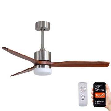 Immax NEO 07165-S - Світлодіодний стельовий вентилятор ELEGANTE LED/18W/230V дуб Wi-Fi Tuya + пульт дистанційного керування