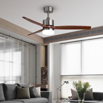 Immax NEO 07165-S - Світлодіодний стельовий вентилятор ELEGANTE LED/18W/230V дуб Wi-Fi Tuya + пульт дистанційного керування