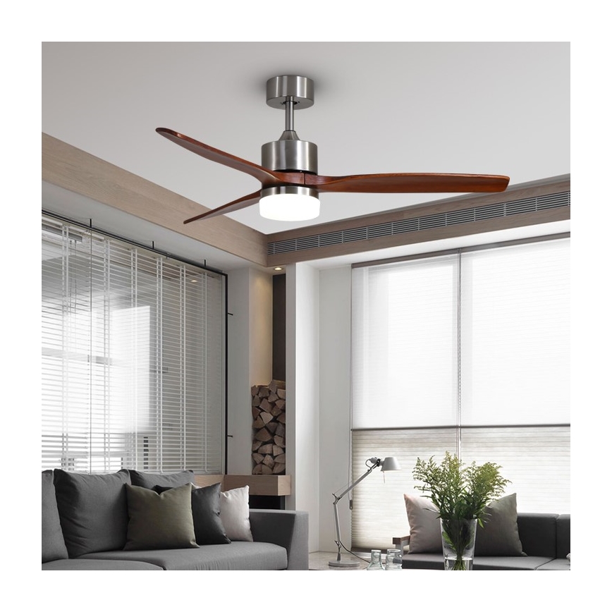 Immax NEO 07165-S - Світлодіодний стельовий вентилятор ELEGANTE LED/18W/230V дуб Wi-Fi Tuya + пульт дистанційного керування