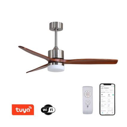 Immax NEO 07165-S - Світлодіодний стельовий вентилятор ELEGANTE LED/18W/230V дуб Wi-Fi Tuya + пульт дистанційного керування