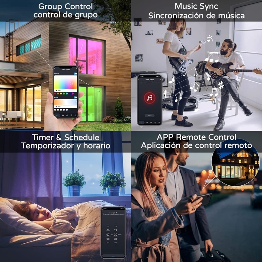 Immax NEO 07166-B40 - Світлодіодний RGB+CCT регульований стельовий світильник NEO LITE TUDO LED/50W/230V Wi-Fi Tuya чорний + дистанційне керування