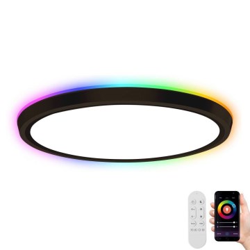 Immax NEO 07166-B40 - Светодиодный потолочный RGB+CCT светильник с регулированием яркости NEO LITE TUDO LED/50W/230V Wi-Fi Tuya черный + дистанционное управление