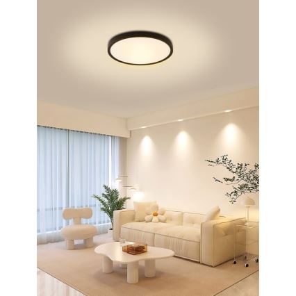 Immax NEO 07166-B40 - Светодиодный потолочный RGB+CCT светильник с регулированием яркости NEO LITE TUDO LED/50W/230V Wi-Fi Tuya черный + дистанционное управление