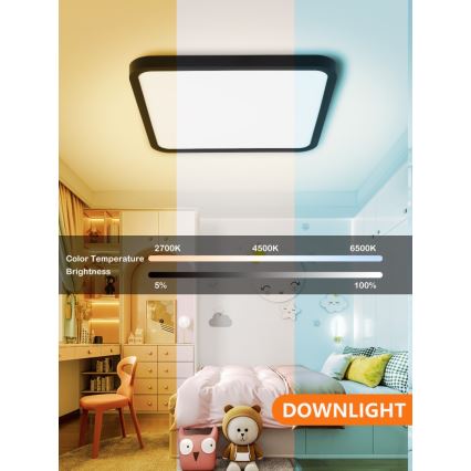 Immax NEO 07167-B40 - LED RGB+CCT Стельовий світильник з регулюванням яскравості NEO LITE TUDO LED/50W/230V Wi-Fi Tuya чорний + пульт дистанційного керування