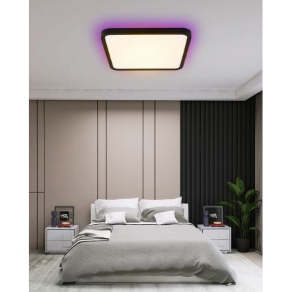 Immax NEO 07167-B40 - Светодиодный потолочный RGB+CCT светильник с регулированием яркости NEO LITE TUDO LED/50W/230V Wi-Fi Tuya черный + дистанционное управление