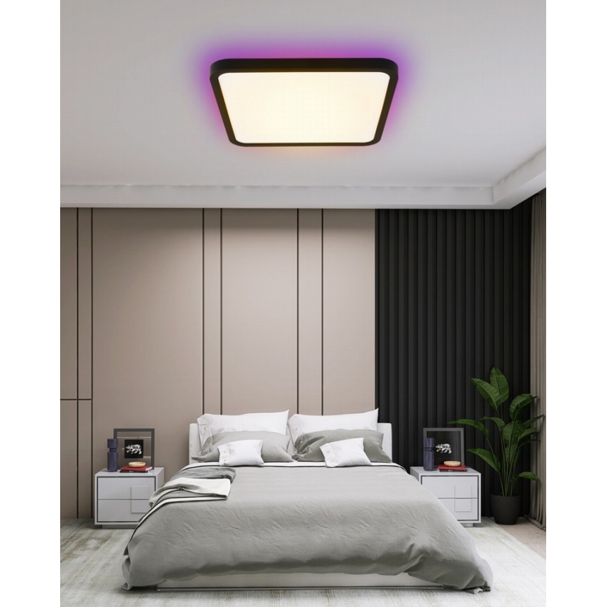 Immax NEO 07167-B40 - Светодиодный потолочный RGB+CCT светильник с регулированием яркости NEO LITE TUDO LED/50W/230V Wi-Fi Tuya черный + дистанционное управление