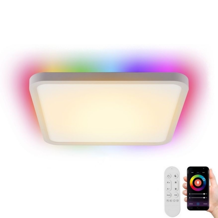 Immax NEO 07168-W40 - LED RGB+CCT Стельовий світильник з регулюванням яскравості NEO LITE TUDO LED/50W/230V Wi-Fi Tuya білий + пульт дистанційного керування