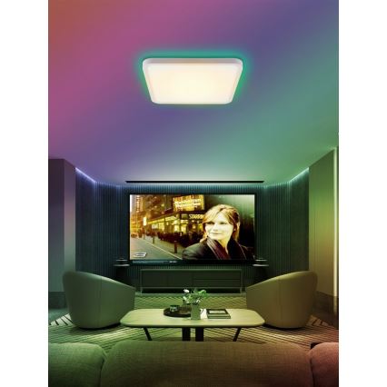 Immax NEO 07168-W40 - LED RGB+CCT Стельовий світильник з регулюванням яскравості NEO LITE TUDO LED/50W/230V Wi-Fi Tuya білий + пульт дистанційного керування