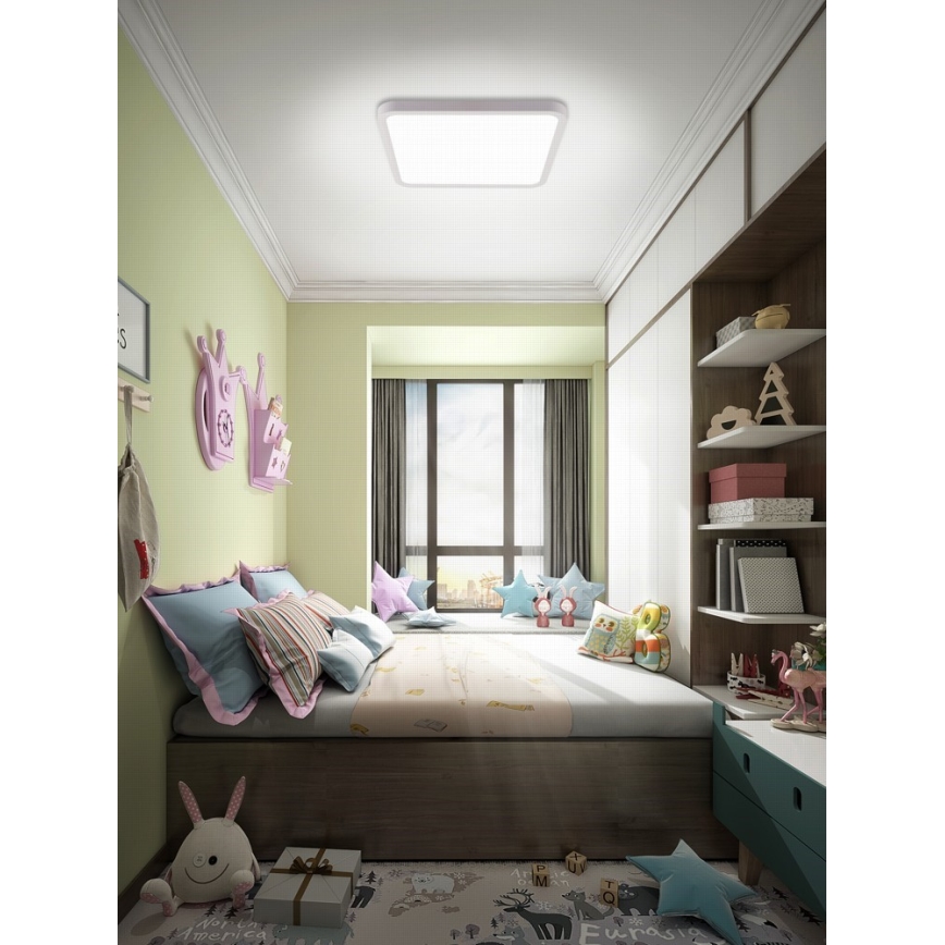 Immax NEO 07168-W40 - LED RGB+CCT Стельовий світильник з регулюванням яскравості NEO LITE TUDO LED/50W/230V Wi-Fi Tuya білий + пульт дистанційного керування
