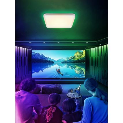 Immax NEO 07168-W40 - LED RGB+CCT Стельовий світильник з регулюванням яскравості NEO LITE TUDO LED/50W/230V Wi-Fi Tuya білий + пульт дистанційного керування