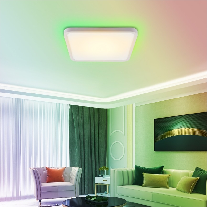 Immax NEO 07168-W40 - LED RGB+CCT Стельовий світильник з регулюванням яскравості NEO LITE TUDO LED/50W/230V Wi-Fi Tuya білий + пульт дистанційного керування