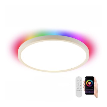 Immax NEO 07169-W60 - LED RGB+CCT Стельовий світильник з регулюванням яскравості NEO LITE TUDO 65W/230V 2700-6500K Wi-Fi Tuya + пульт дистанційного керування білий